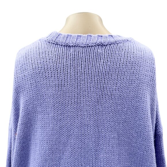WEWOREWHAT Lavender Cotton Knit Oversized‎ Crewneck Sweater Size S - Picture 3 of 11